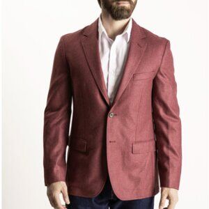 Thom Hudson Men's Italian Silk & Wool Blend Sport Coat Jacket Size 44R Red NWT